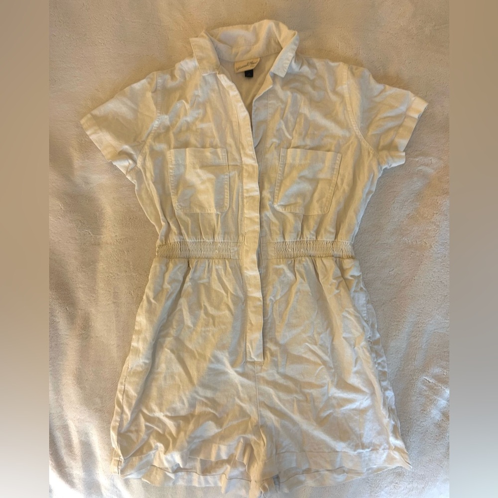 White Button-Up Romper